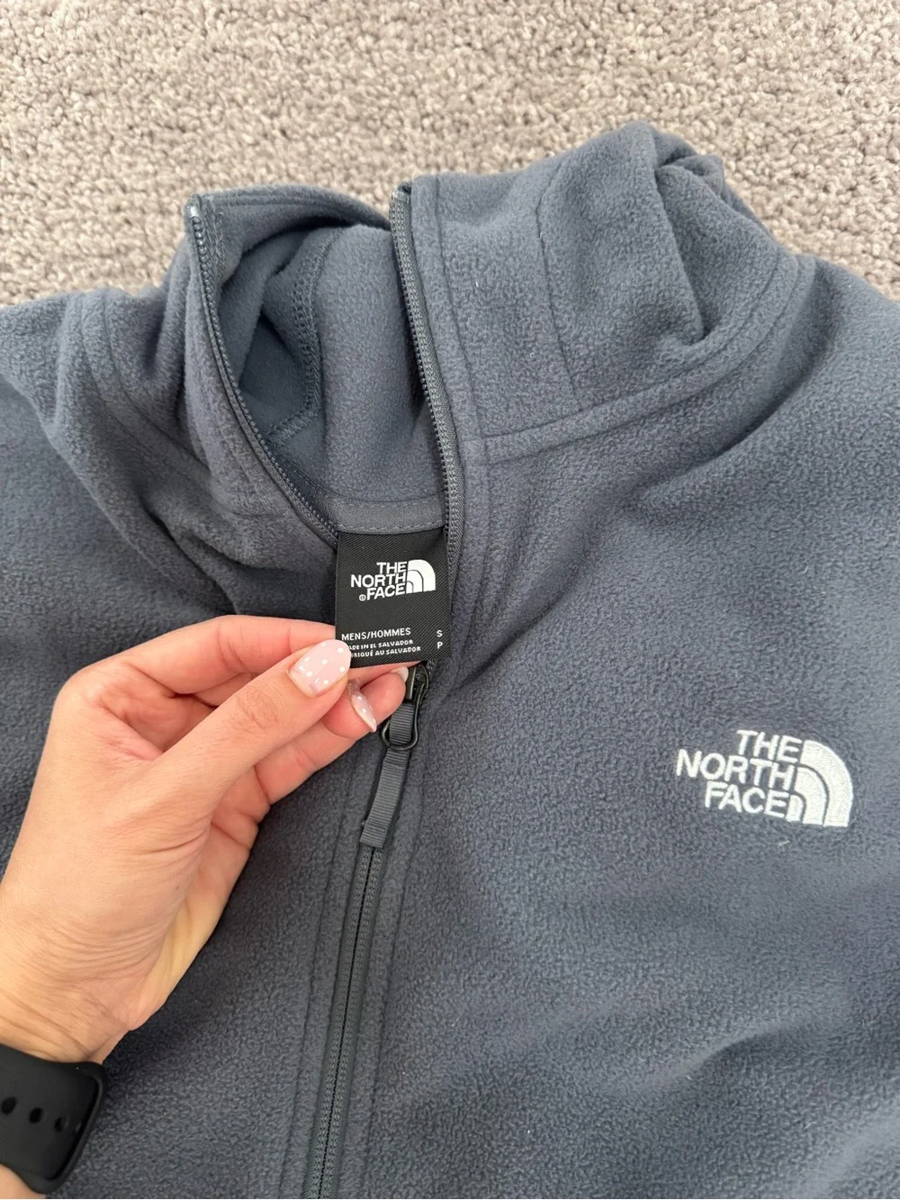 The North Face Men's Zip Fleece Jacket in Charcoal